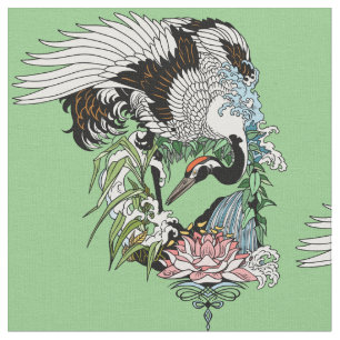 Tecido grua japonesa no jardim