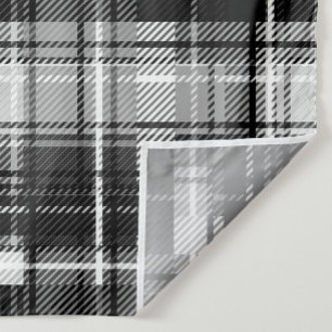 Tecido Grunde Black Flannel Xadrez branca Tartan Design
