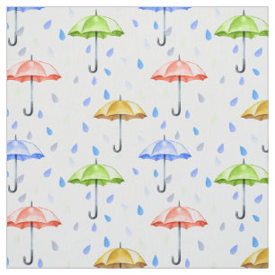 Tecido Guarda-chuvas Coloridos e Quedas de Chuva Caem