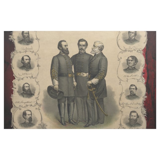 Tecido Guerra Civil 🎖️ Heróis ⚔️ Generais do Sul (Jarda)