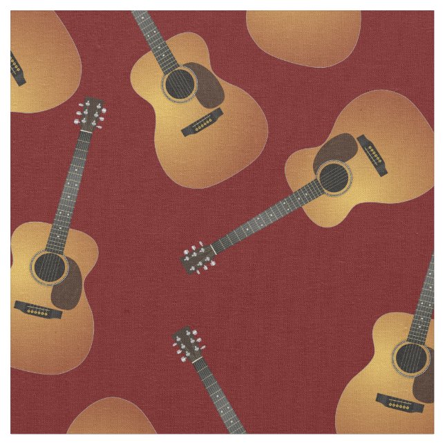 Tecido Guitar Musical Room Decor Red (Detalhe)