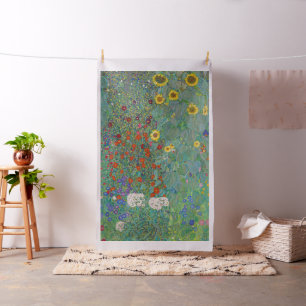 Tecido Gustav Klimt - Jardim Rural com Girassóis