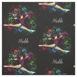 Tecido Gymnastics Salta Paint Splatter com nome opcional