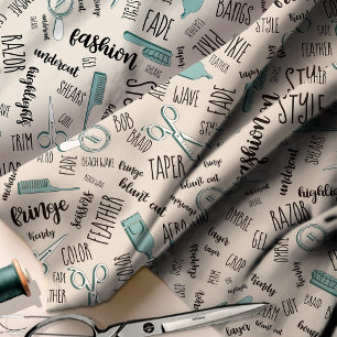 Tecido Hair Stylist Text e Tools Teal1 ID749