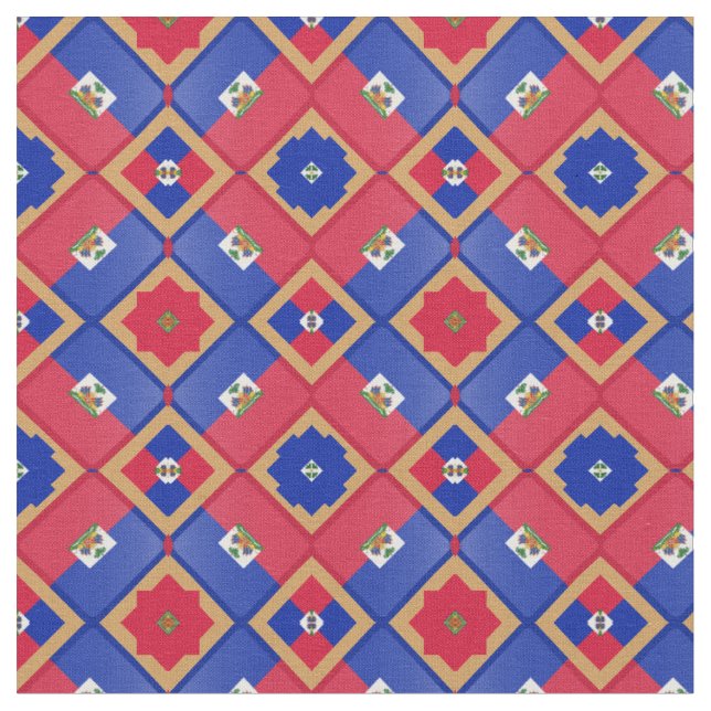 Tecido Haitiano Flag & Trendy Haiti GLD (Detalhe)