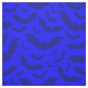 Tecido halloween gótico morcegos vampiros azul