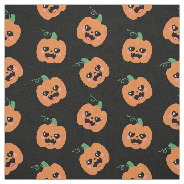 Tecido Halloween Kawaii Pumpkins (Modelo)