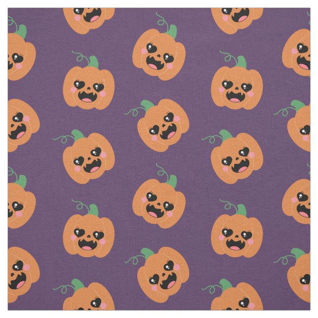 Tecido Halloween Kawaii Pumpkins (Modelo)