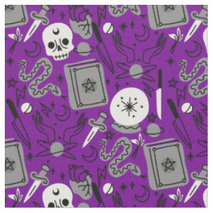 Tecido halloween oculto mágico místico esotérico roxo