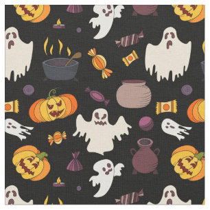 Tecido Halloween Pumpkin Witch Ghost Patterno
