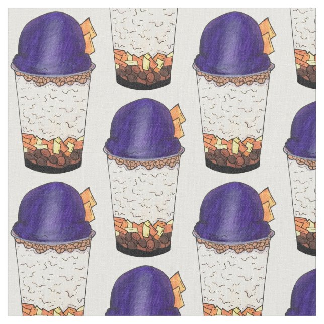 Tecido Halo-Halo (Haluhalo) Filipino Havaiano de Gelo (Detalhe)