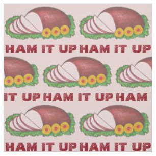 Tecido HAM IT UP Holidy Hams Engraçado Comida Páscoa de N