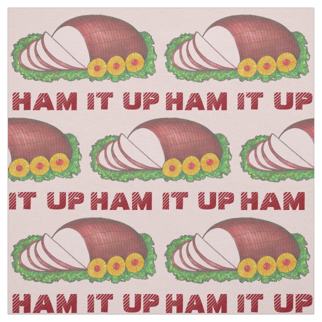 Tecido HAM IT UP Holidy Hams Engraçado Comida Páscoa de N (Modelo)