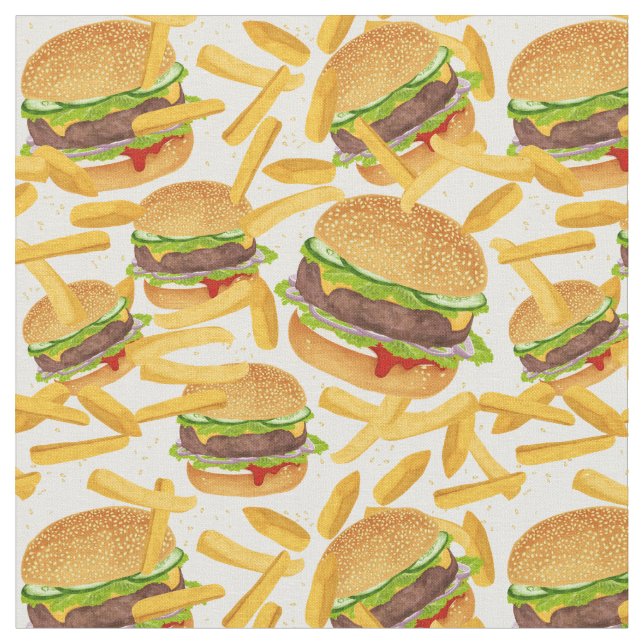 Tecido Hamburgers e Fries (Detalhe)