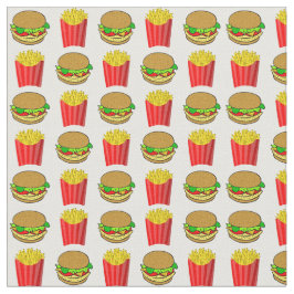 Tecido Hamburgueres e Frenchfries engraçados