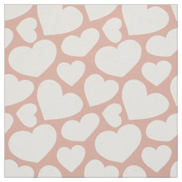 Tecido Hand Drawn Big Hearts Pattern Boho Girly Pink