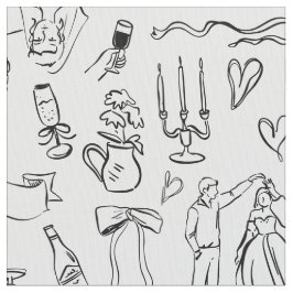 Tecido hand drawn wedding marriage bridal toile