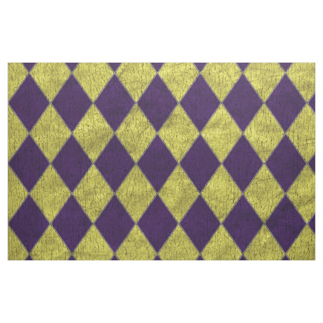 Tecido Harlequin roxo & Dourado do bobo da corte (Fat Quarter)