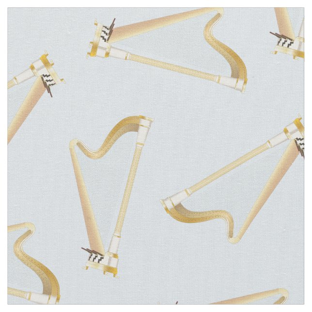 Tecido Harps Music Musical Room Decor Azul (Detalhe)