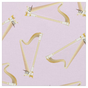 Tecido Harps Musical Room Decor Roxo