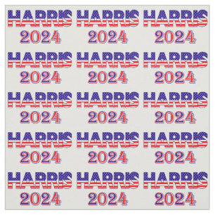Tecido Harris 2024 Presidente Democrat EUA Flag Text