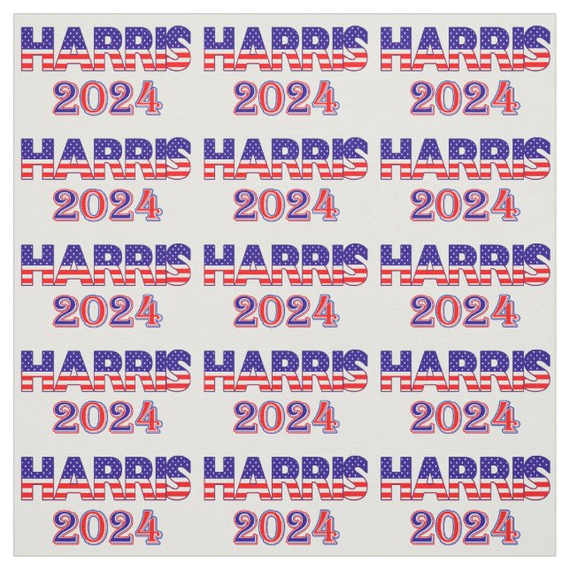 Tecido Harris 2024 Presidente Democrat EUA Flag Text (Modelo)
