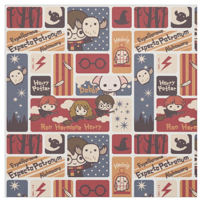 Tecido Harry Potter Cartoon Scenes Pattern (Modelo)