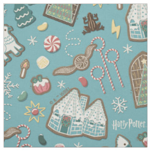 Tecido HARRY POTTER™ HOGWARTS™ Natal Cookie Patterno