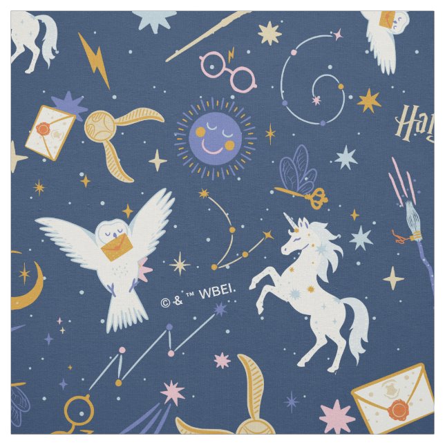 Tecido HARRY POTTER™ Padrão de Ícone do Solstício de Verã (Modelo)