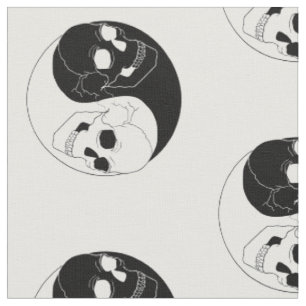 Tecido hasheen yin yang yang skull assustador gótico