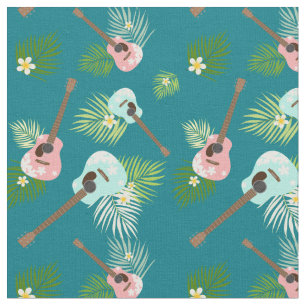 Tecido Havaí Ukulele Floral