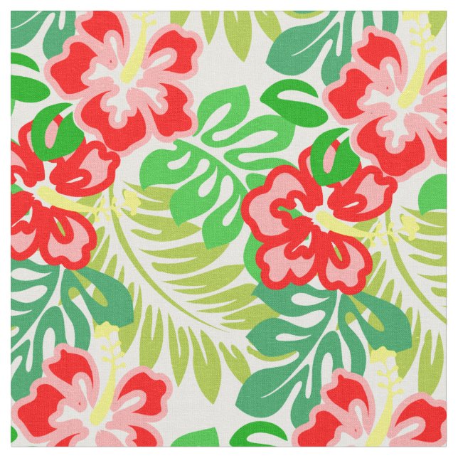 Tecido havaiano do impressão da flor do hibiscus (Detalhe)