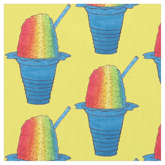 Tecido Havaiano Rainbow Shave Ice Frozen Dessert Hawaii (Detalhe)