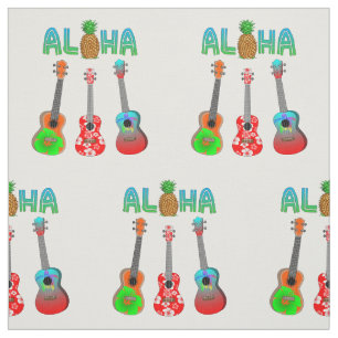 Tecido Havaiano Ukulele Aloha Havaí