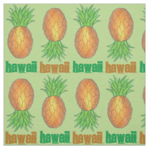 Tecido Hawaii Tropical Havaiana - Ilha Hawaiana do Abacax