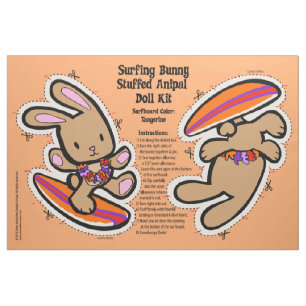 Tecido Hawaiian Surfing Bunny Doll Kit e Stuffet Animal