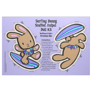 Tecido Hawaiian Surfing Bunny Doll Kit e Stuffet Animal