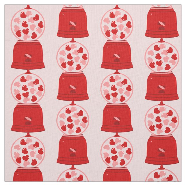 Tecido heart love valentine gum machine gumballs (Modelo)