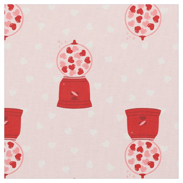 Tecido heart love valentine gumball machine gum (Detalhe)