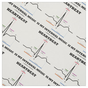 Tecido Heartbeat É Minha Música Interna EKG Ritmo Sinus