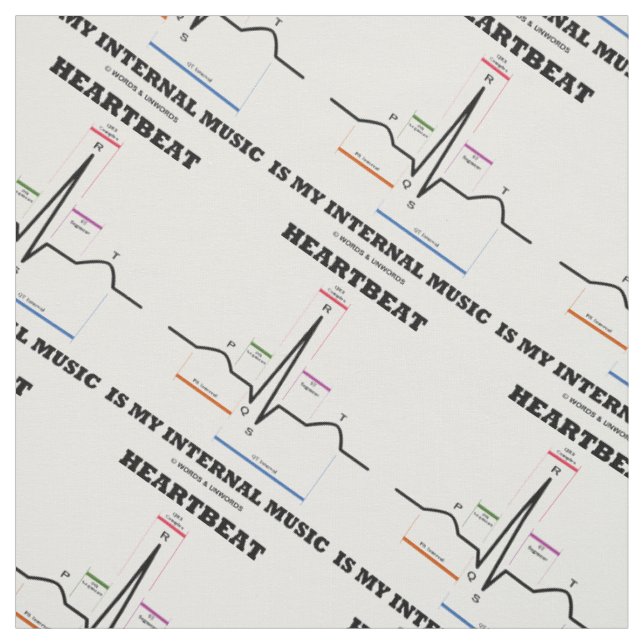 Tecido Heartbeat É Minha Música Interna EKG Ritmo Sinus (Modelo)