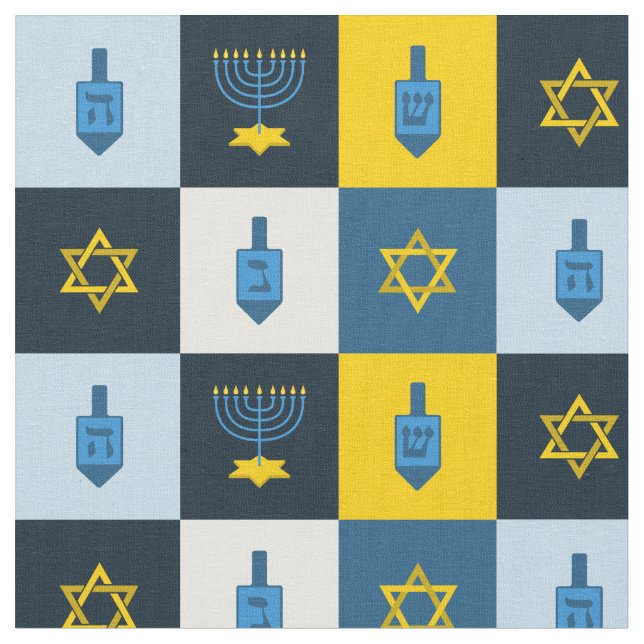 Tecido hebrew hanukkah colorblock (Detalhe)