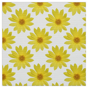 Tecido Helianthus 'Lemon Queen' - Padrão branco