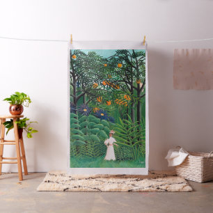 Tecido Henri Rousseau - Mulher caminhando em uma Floresta