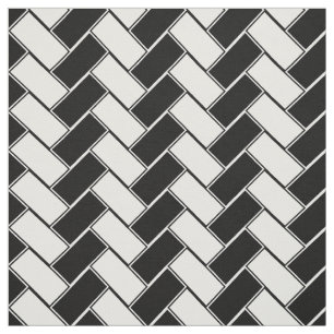 Tecido Herringbone preto e branco