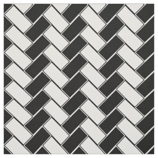 Tecido Herringbone preto e branco