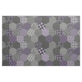 Tecido Hexágonos de Patchwork Violet e Cinzas