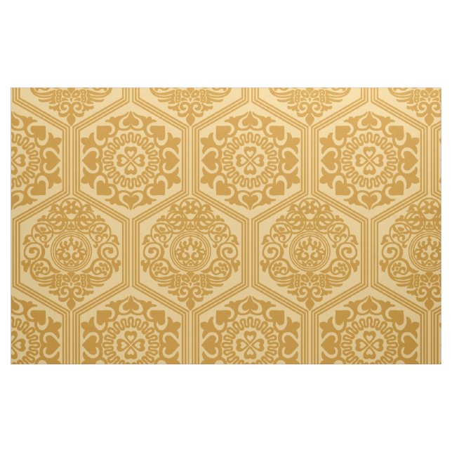 Tecido Hexágonos do Século XI - Dourado Claro (Fat Quarter)