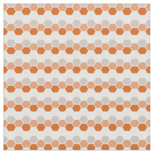 Tecido Hexagrama Geométrico Quente Laranja