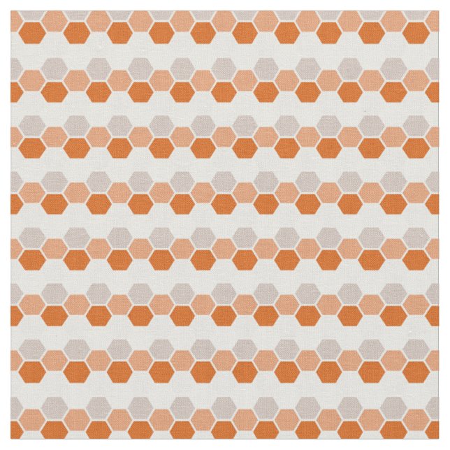 Tecido Hexagrama Geométrico Quente Laranja (Detalhe)